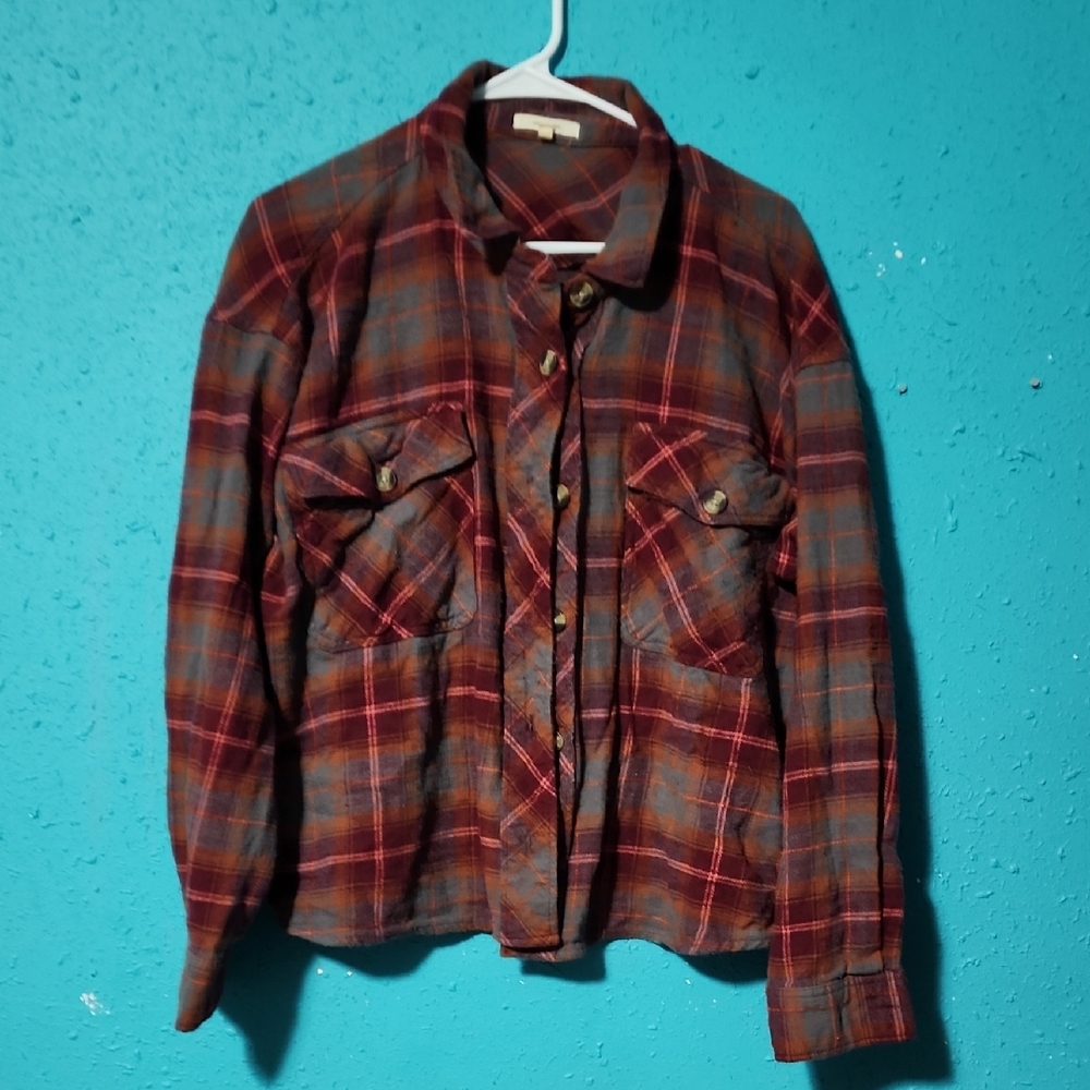 Maurices 1x And Xxl Plaid Shirts